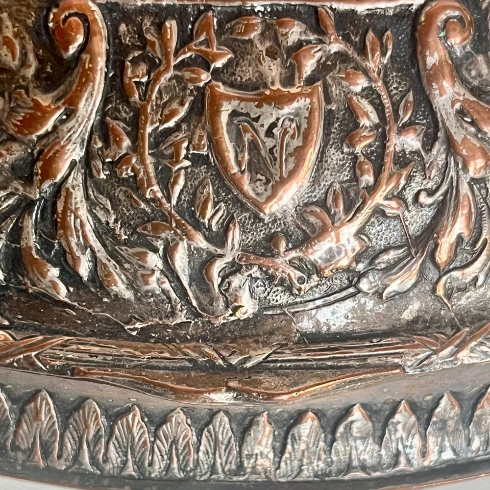 Antique Repousse Box E. G. Webster Silver plate On Copper Napoleon Dutch Revival